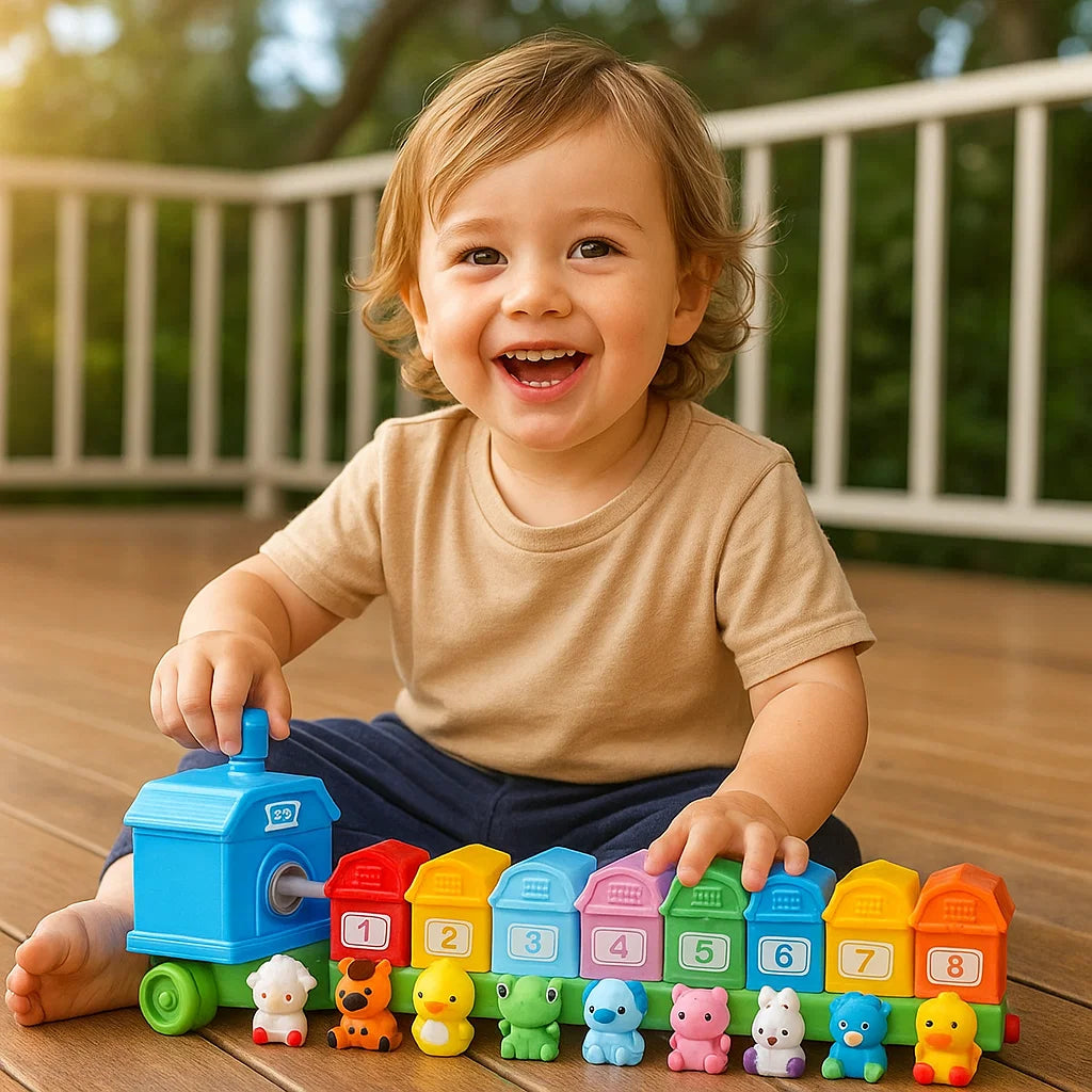 Montessori Farm Learning Train Toy for Kids
