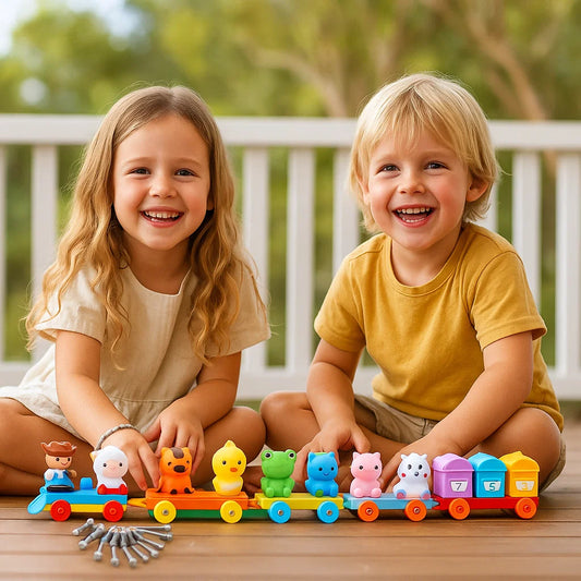 Montessori Farm Learning Train Toy for Kids