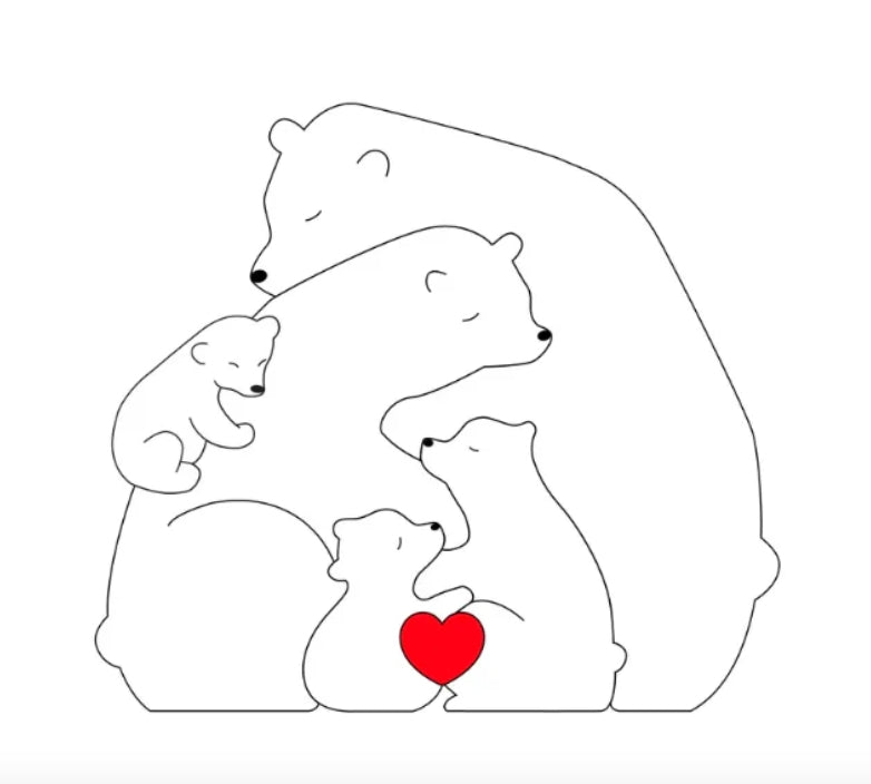 Handcrafted Personalized Bear Family