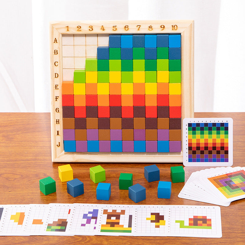 Montessori Colour, Letter And Number Game Made Of Wood
