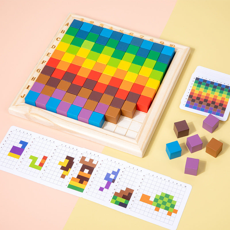 Montessori Colour, Letter And Number Game Made Of Wood