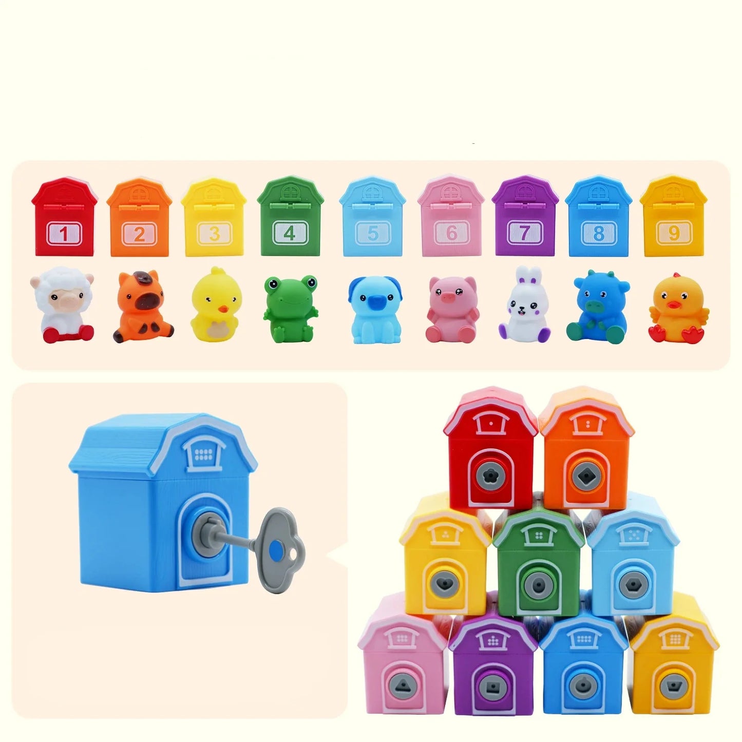 Montessori Farm Learning Train Toy for Kids