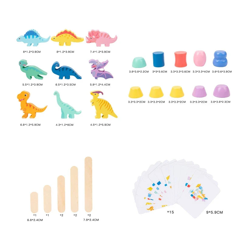 Montessori Dinosaur Stacking Game