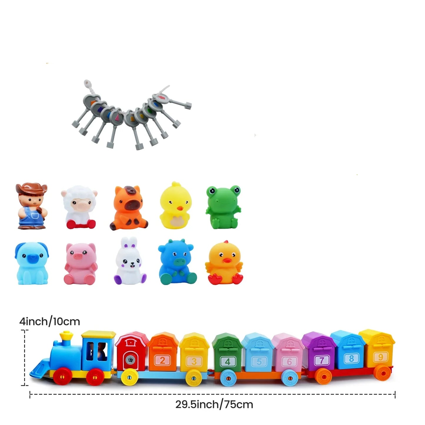 Montessori Farm Learning Train Toy for Kids