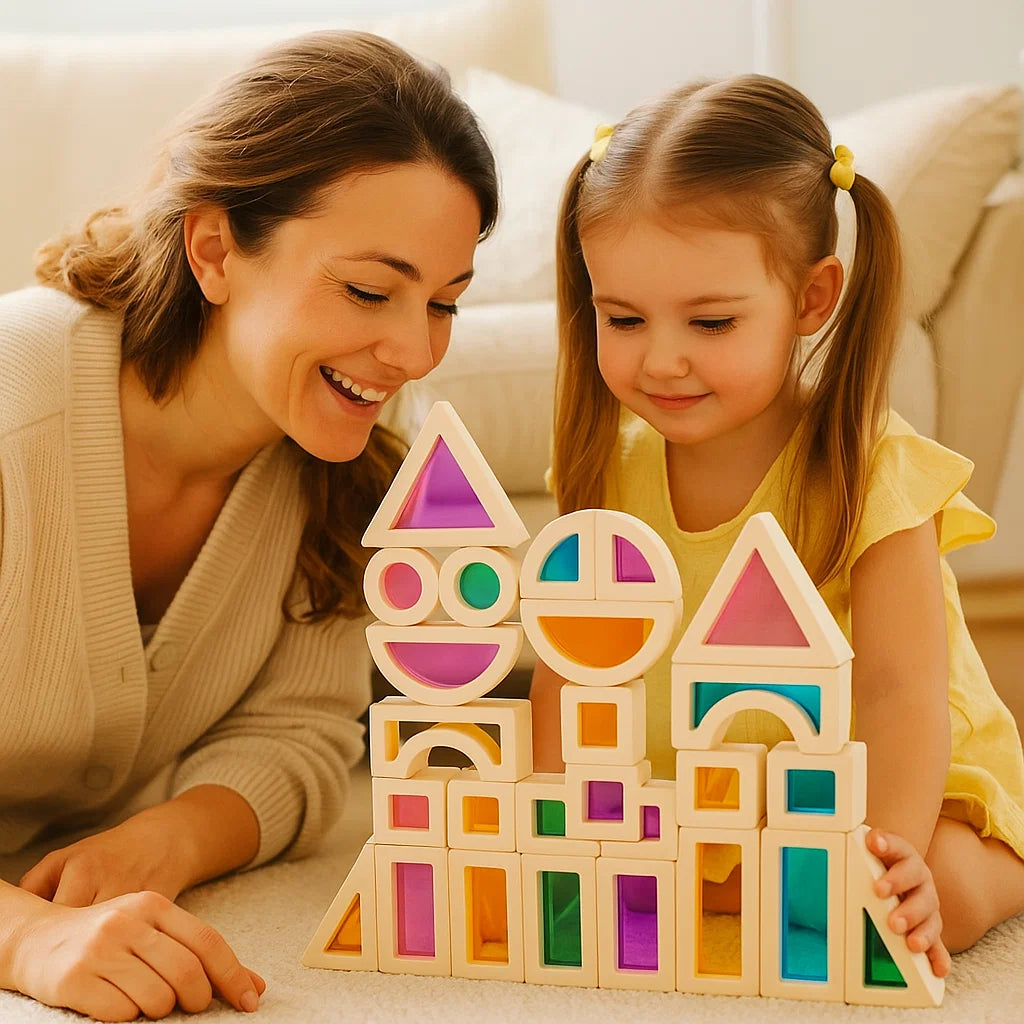 Creative Montessori Wooden Building Blocks With Different Cores