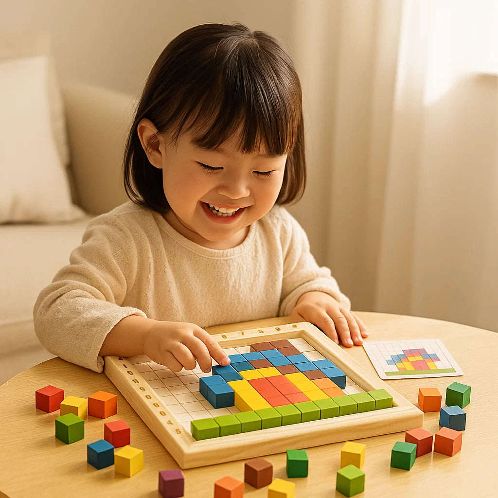 Montessori Colour, Letter And Number Game Made Of Wood