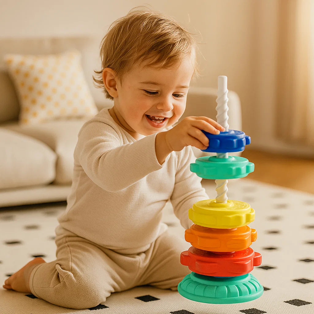Rainbow Spin and Color Tower Toy