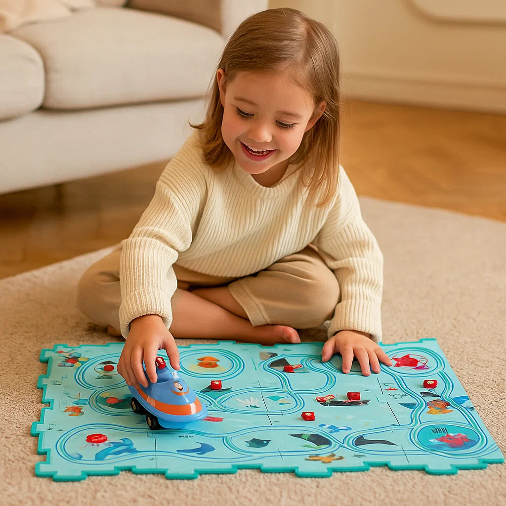 Puzzle Track Building Block Race