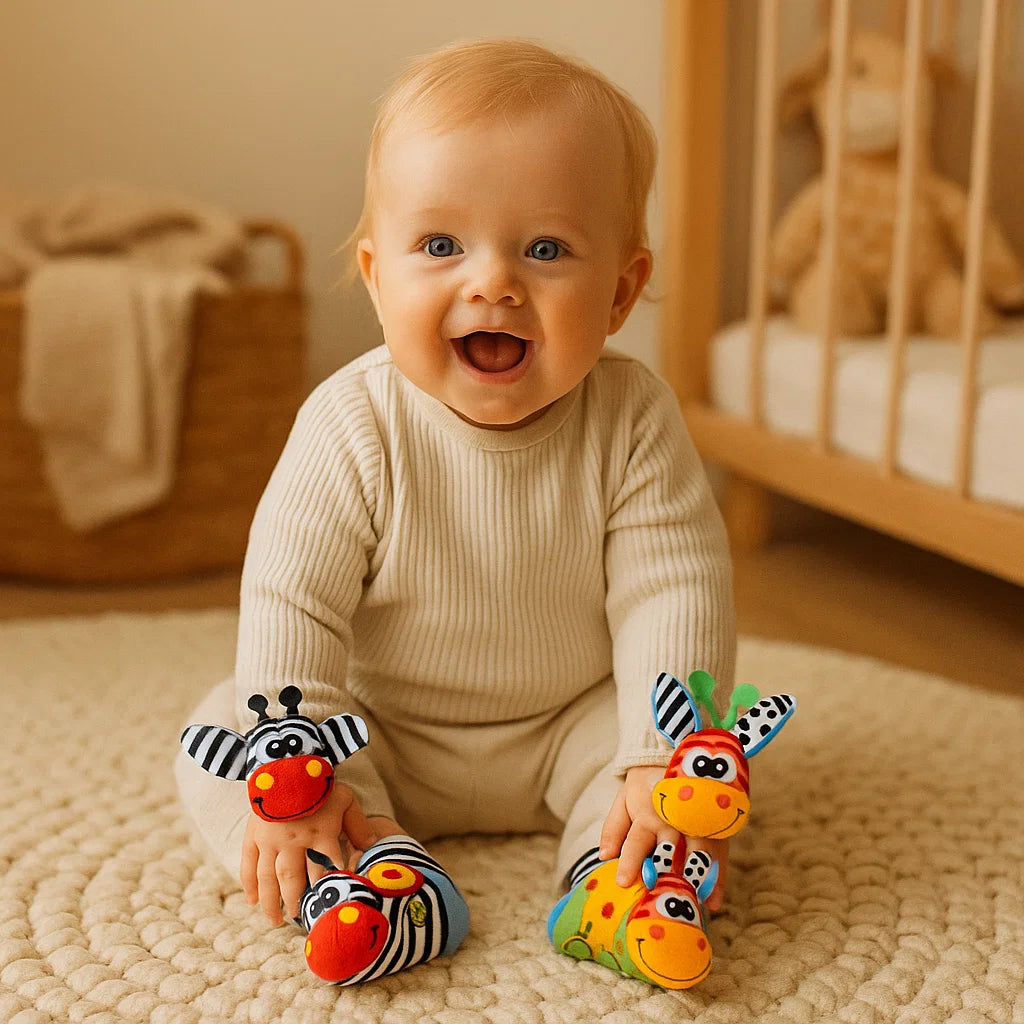 Baby Rattle Wrist and Sock Set