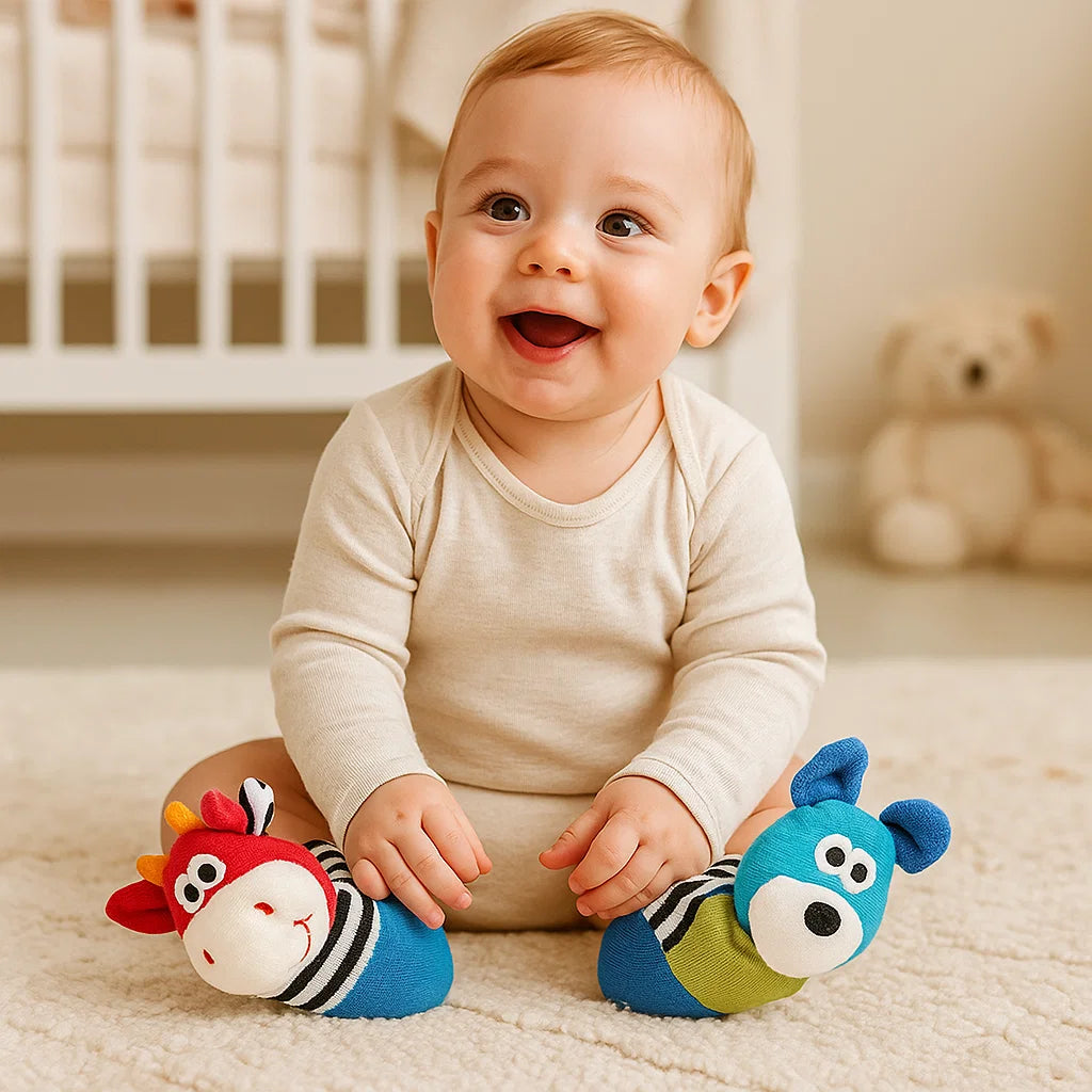 Baby Rattle Wrist and Sock Set
