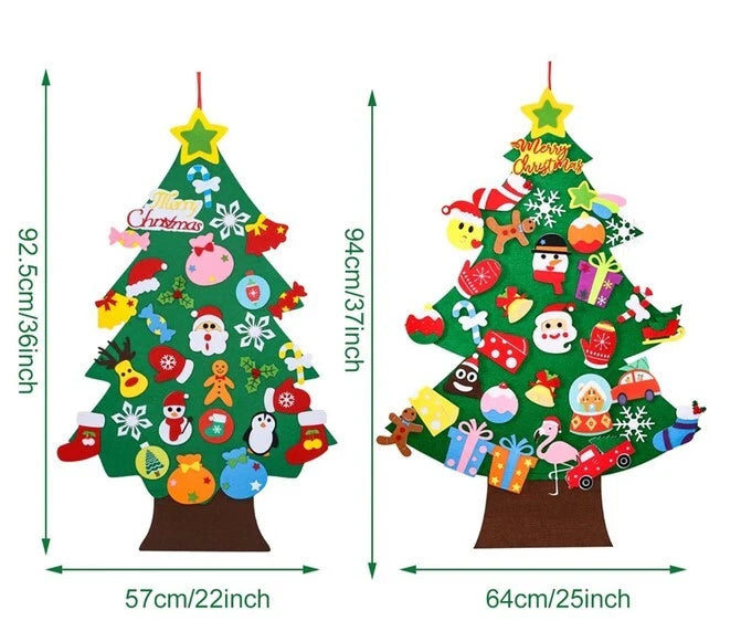 Montessori Felt Christmas Tree With Fairy Lights