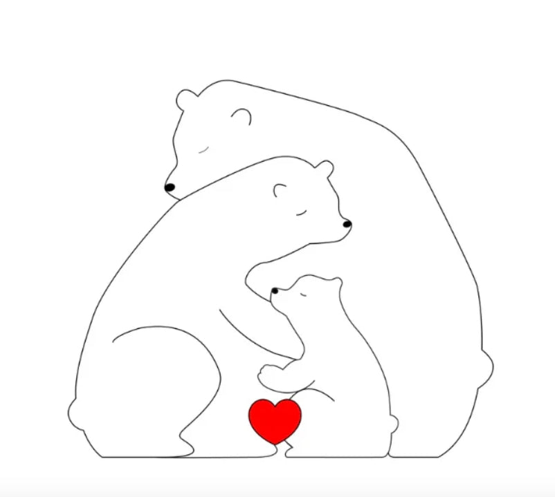 Handcrafted Personalized Bear Family