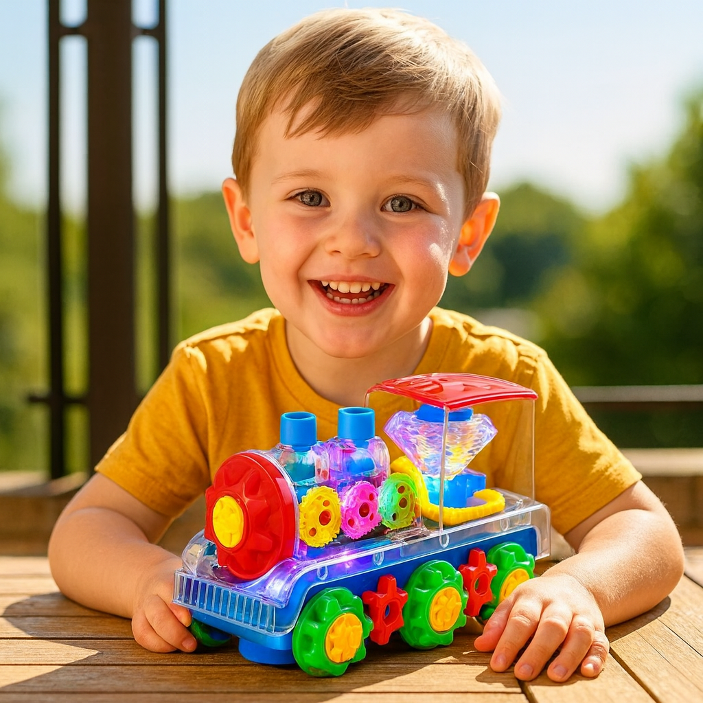 Dancing and Glowing Music Steam Locomotive