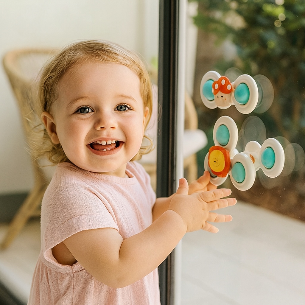 Cute Suction Cup Spinning Toy Set for Babies – 3 Pack