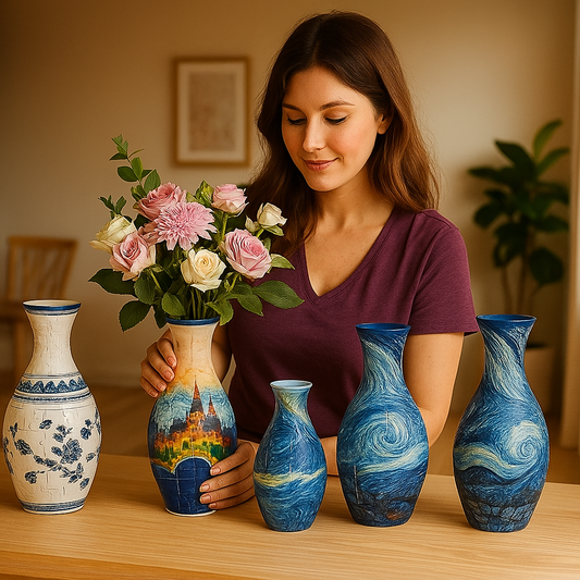 Elegant 3D Puzzle Vase – Suitable for Fresh Flowers