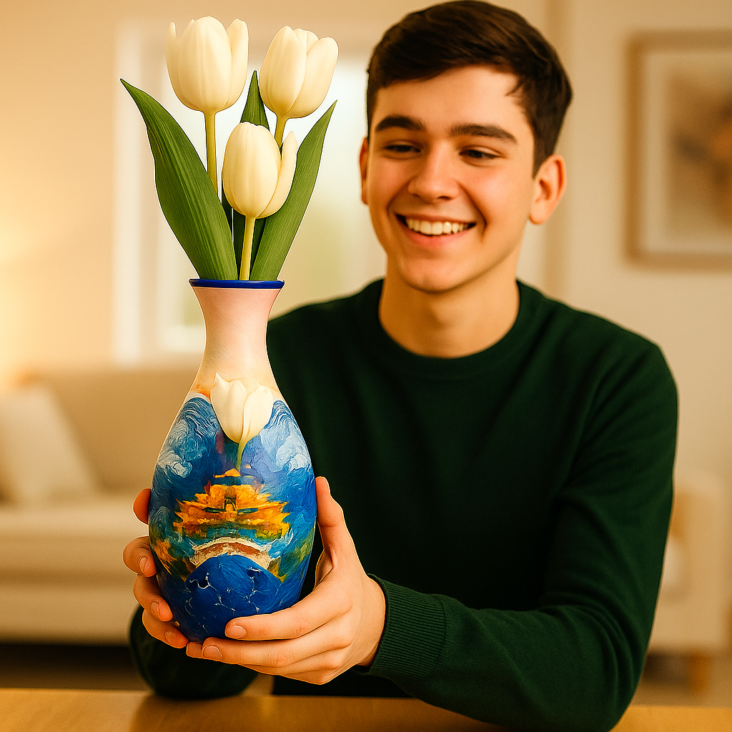 Elegant 3D Puzzle Vase – Suitable for Fresh Flowers