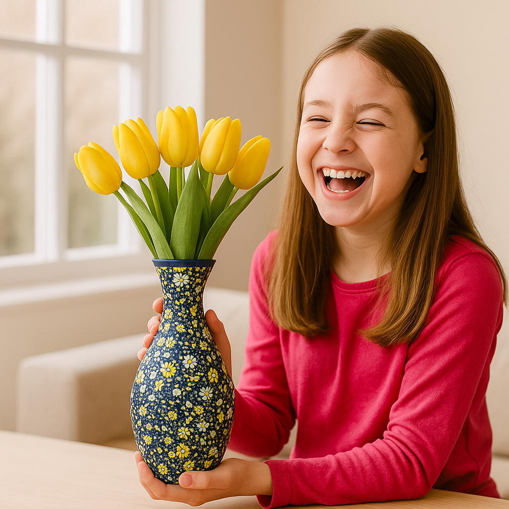 Elegant 3D Puzzle Vase – Suitable for Fresh Flowers