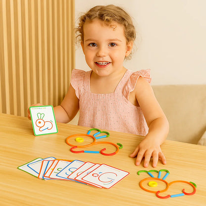 Educational Montessori Sticks and Rings Puzzle Blocks
