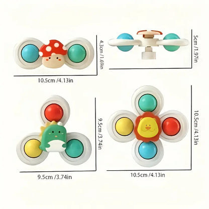 Cute Suction Cup Spinning Toy Set for Babies – 3 Pack