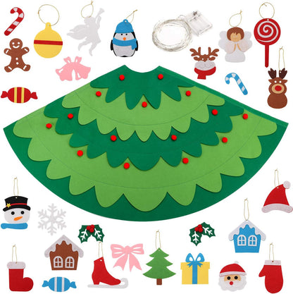 Montessori 3d Felt Christmas Tree With Fairy Lights
