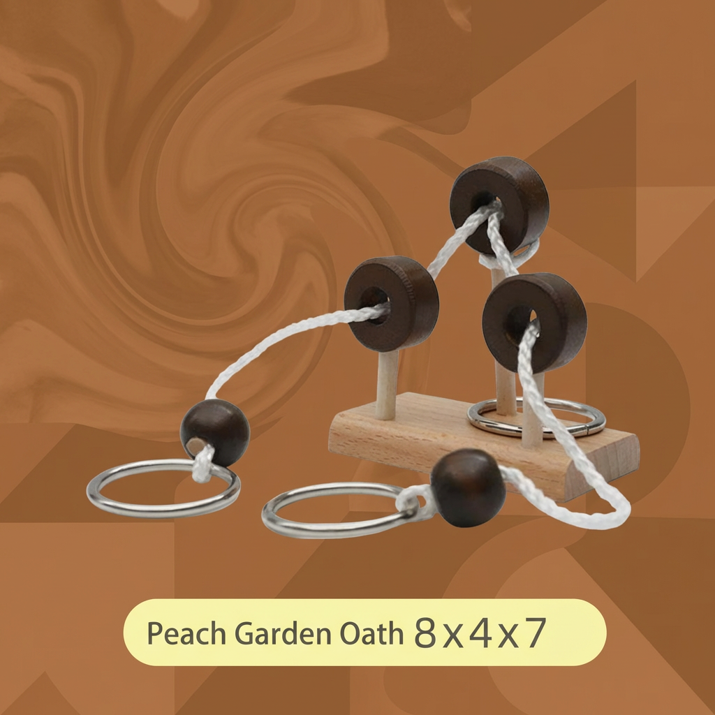 Handmade Wooden Rope Brain Teaser – Logic Puzzle Game for the Whole Family