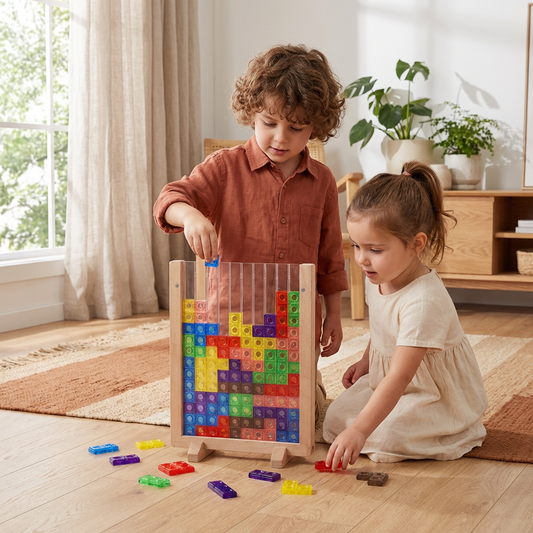 3D Colour Block Puzzle with Wooden Frame – Montessori Learning Toy