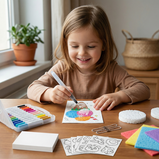 Creative Sponge Painting Art Set for Kids – DIY Bubble Effect Craft Kit