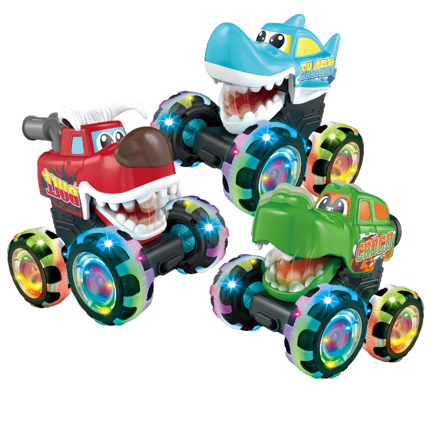 Luminous monster truck toy cars