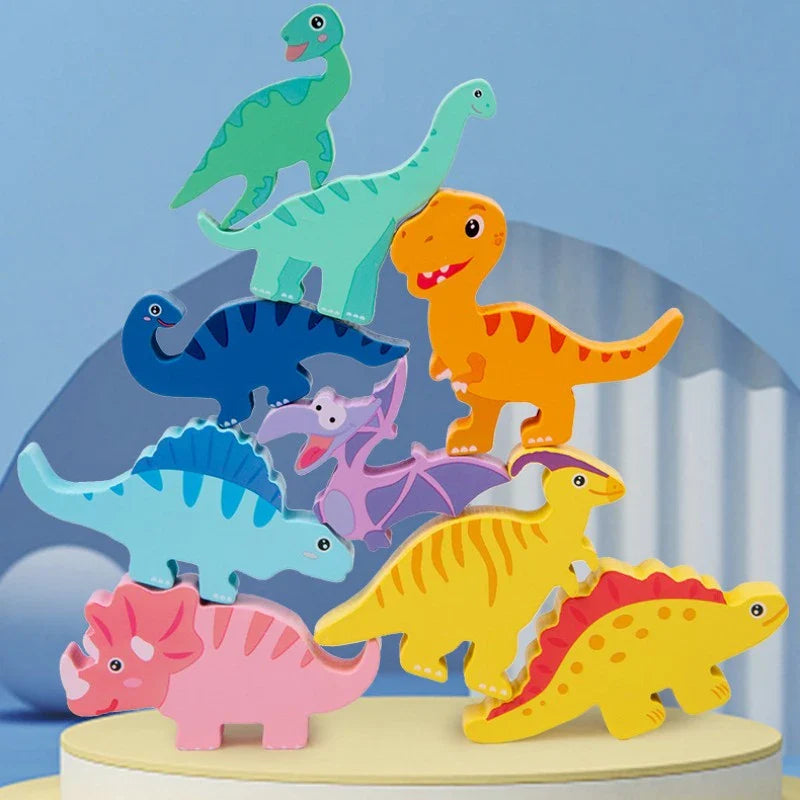 Montessori Dinosaur Stacking Game