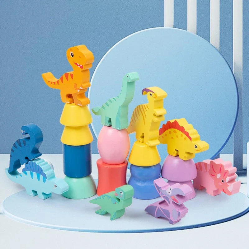 Montessori Dinosaur Stacking Game