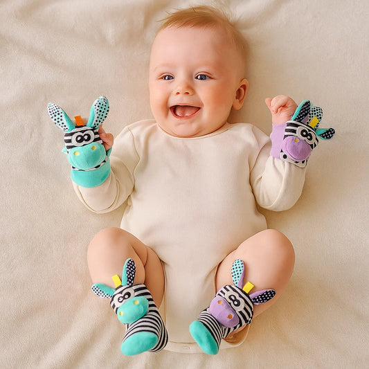 Baby Rattle Wrist and Sock Set