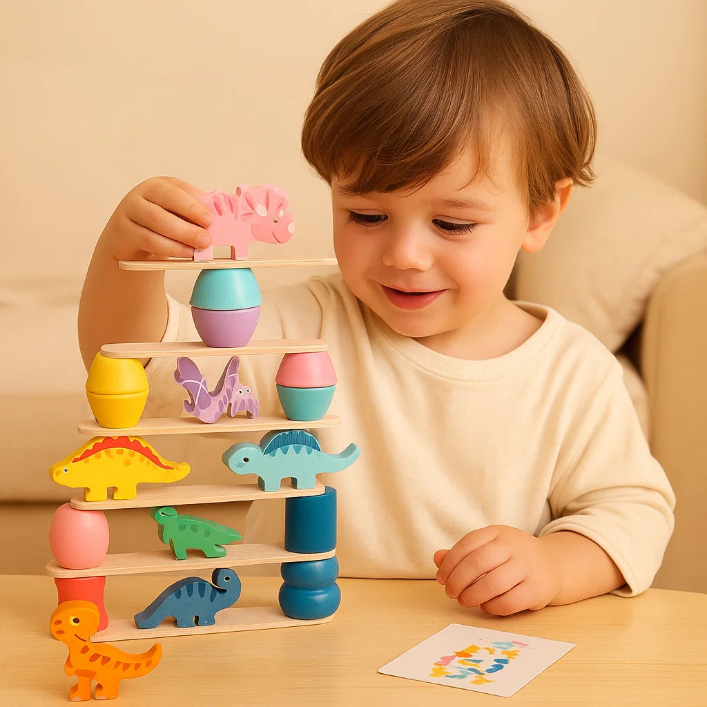 Montessori Dinosaur Stacking Game