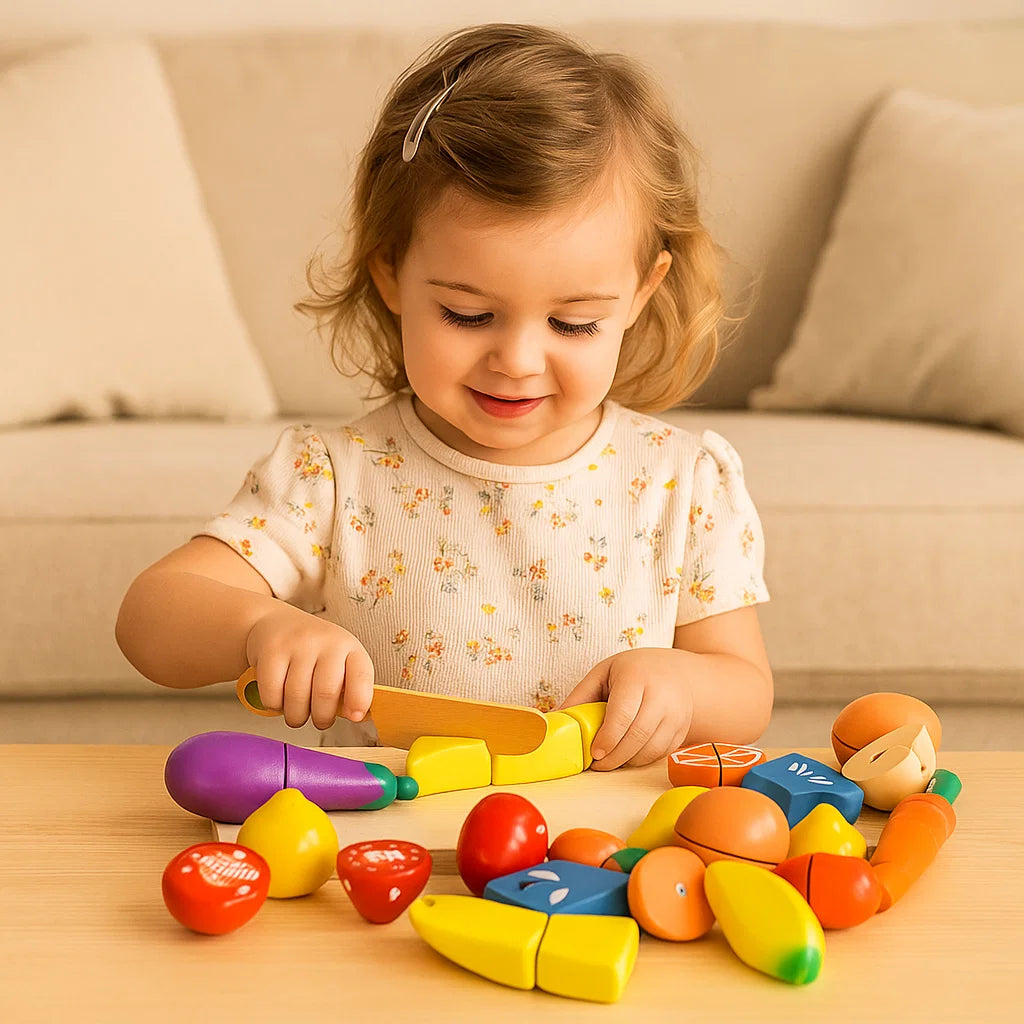 Montessori Wooden Cutting Play Set