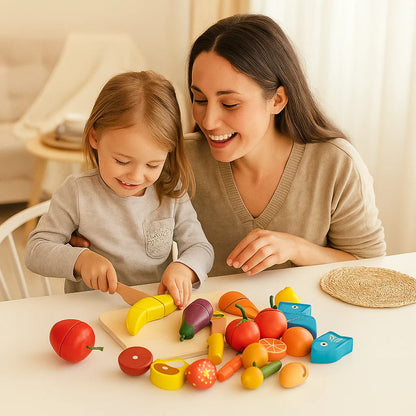 Montessori Wooden Cutting Play Set