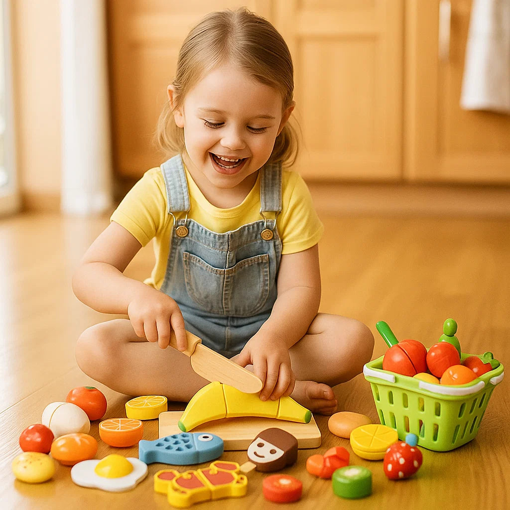 Montessori Wooden Cutting Play Set