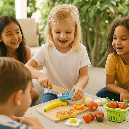 Montessori Wooden Cutting Play Set