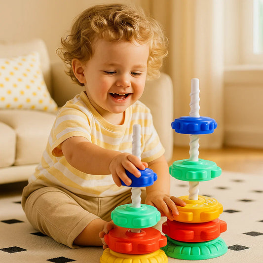 Rainbow Spin and Color Tower Toy