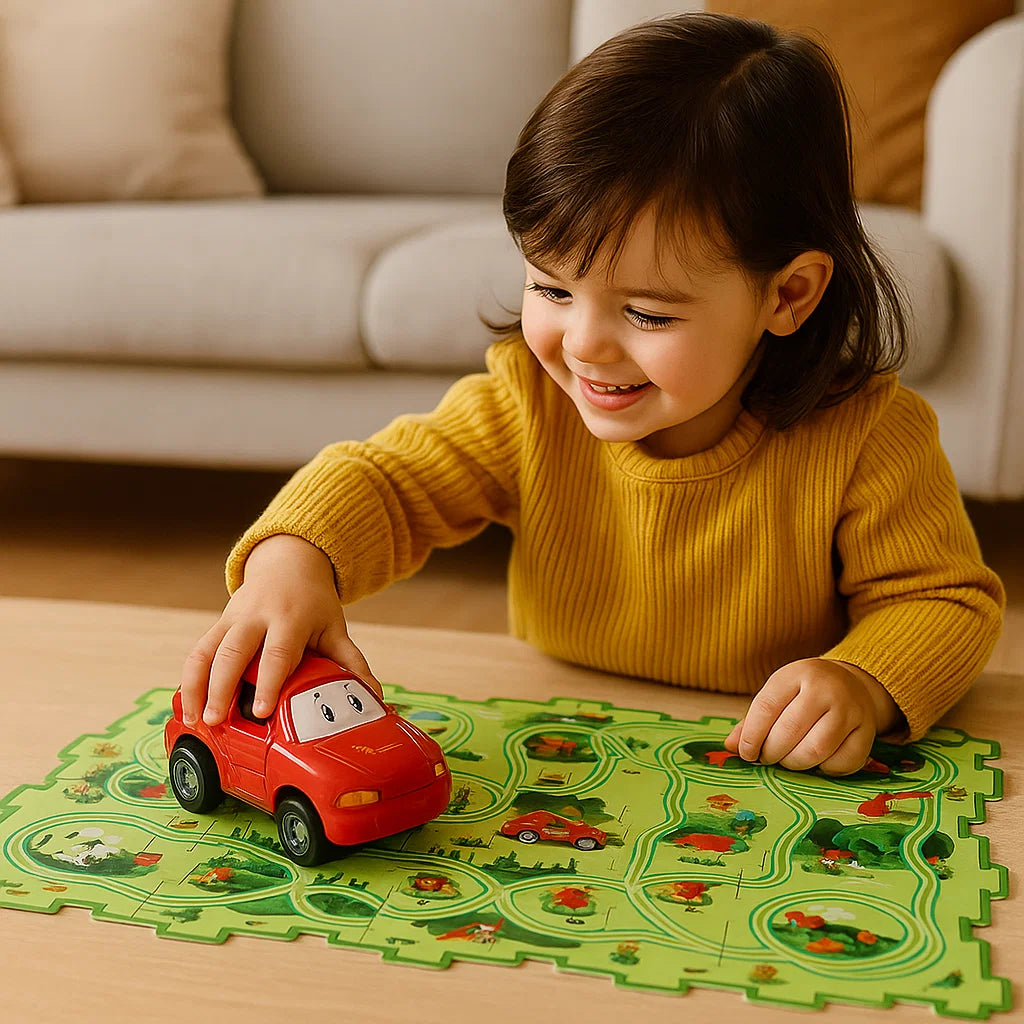 Puzzle Track Building Block Race