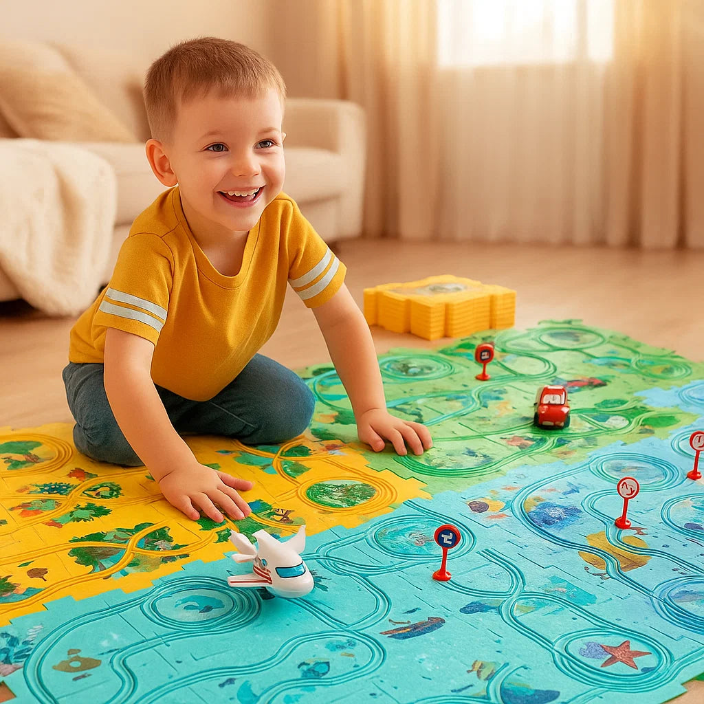 Puzzle Track Building Block Race
