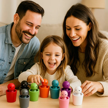 Montessori Wooden Colour Sorting Cup Game