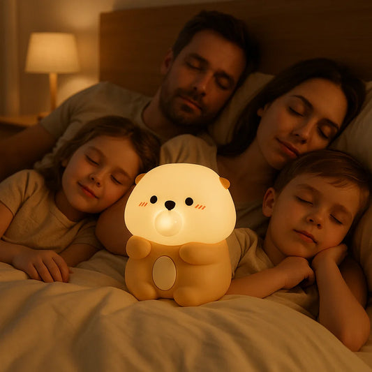 Adorable Bubble-Blowing Otter Silicone Night Lamp