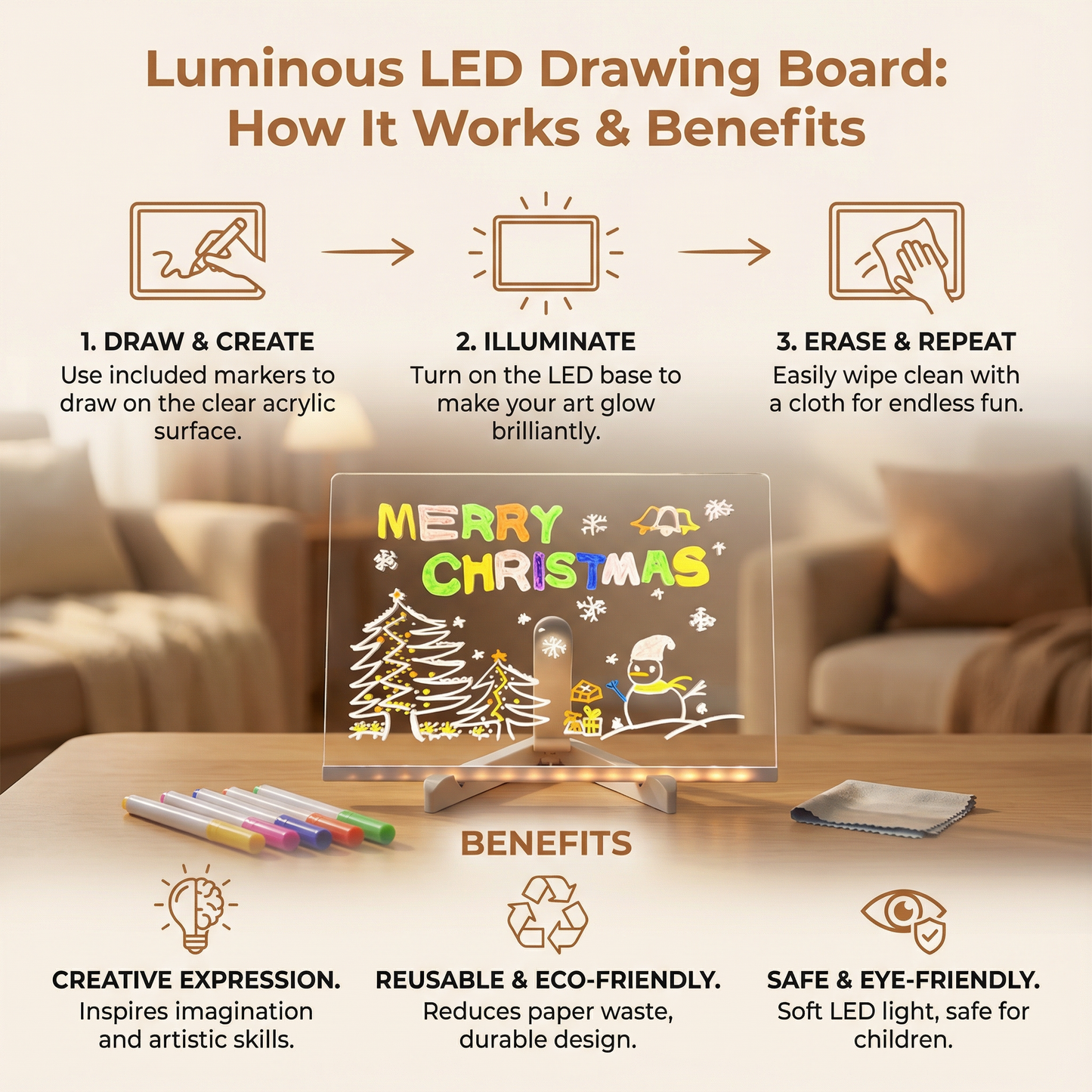 Luminous Led Drawing Board For Children