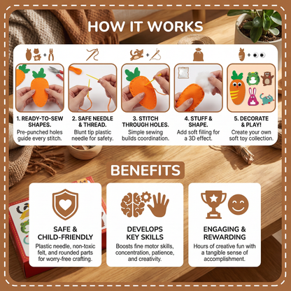 Safe Felt Animal Set for DIY Sewing