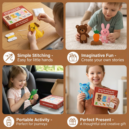 Safe Felt Animal Set for DIY Sewing