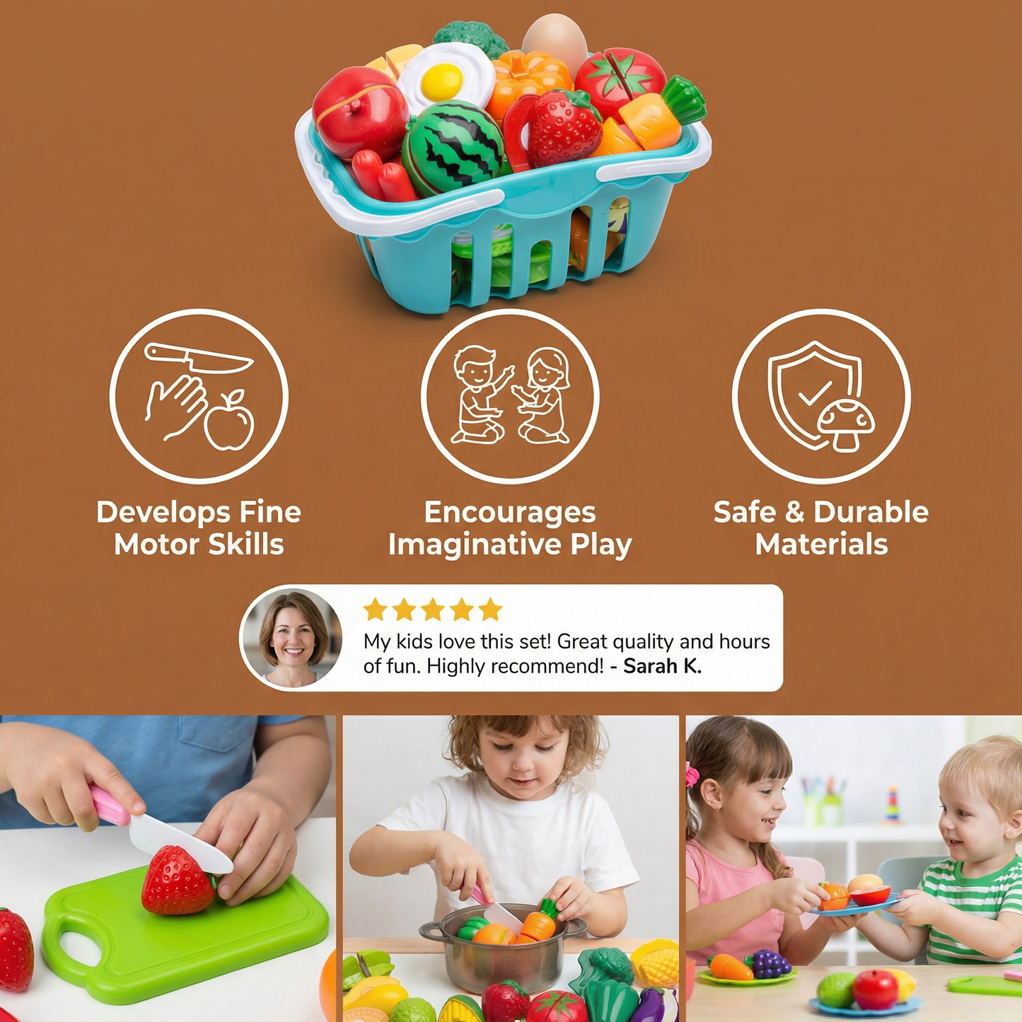 Fruit and Vegetable Cutting Play Set