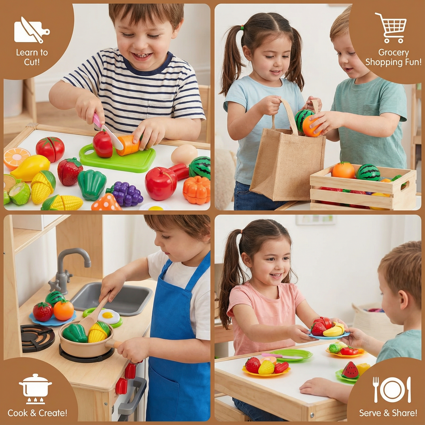 Fruit and Vegetable Cutting Play Set