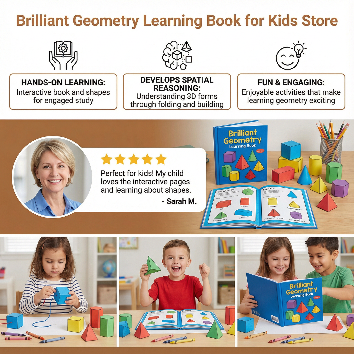 Brilliant Geometry Learning Book for Kids