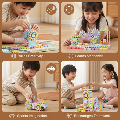 Rotating Montessori Gear Building Toy