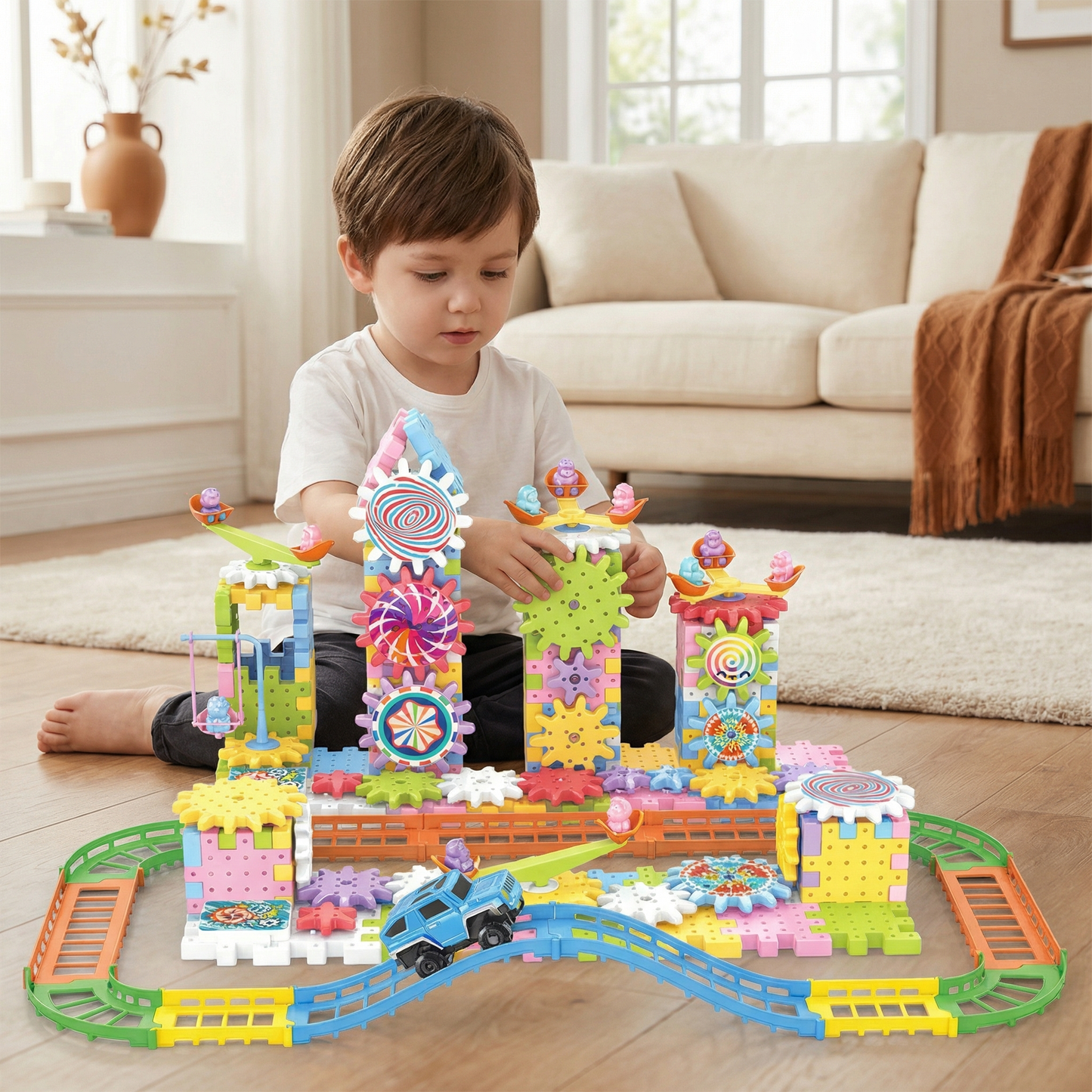 Rotating Montessori Gear Building Toy