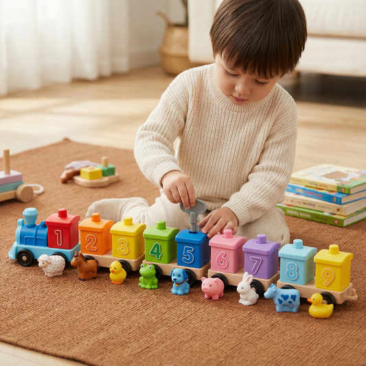 Montessori Farm Learning Train Toy for Kids